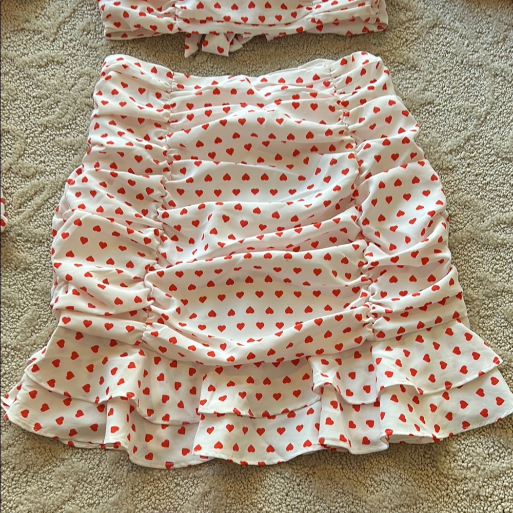 Heart Print Ruffled Skirt - Picture 2 of 5